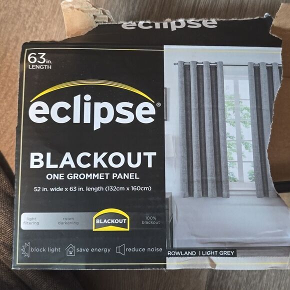 Eclipse Blackout 1-Panel Rowland Curtain Light Gray NWOT - Picture 2 of 4